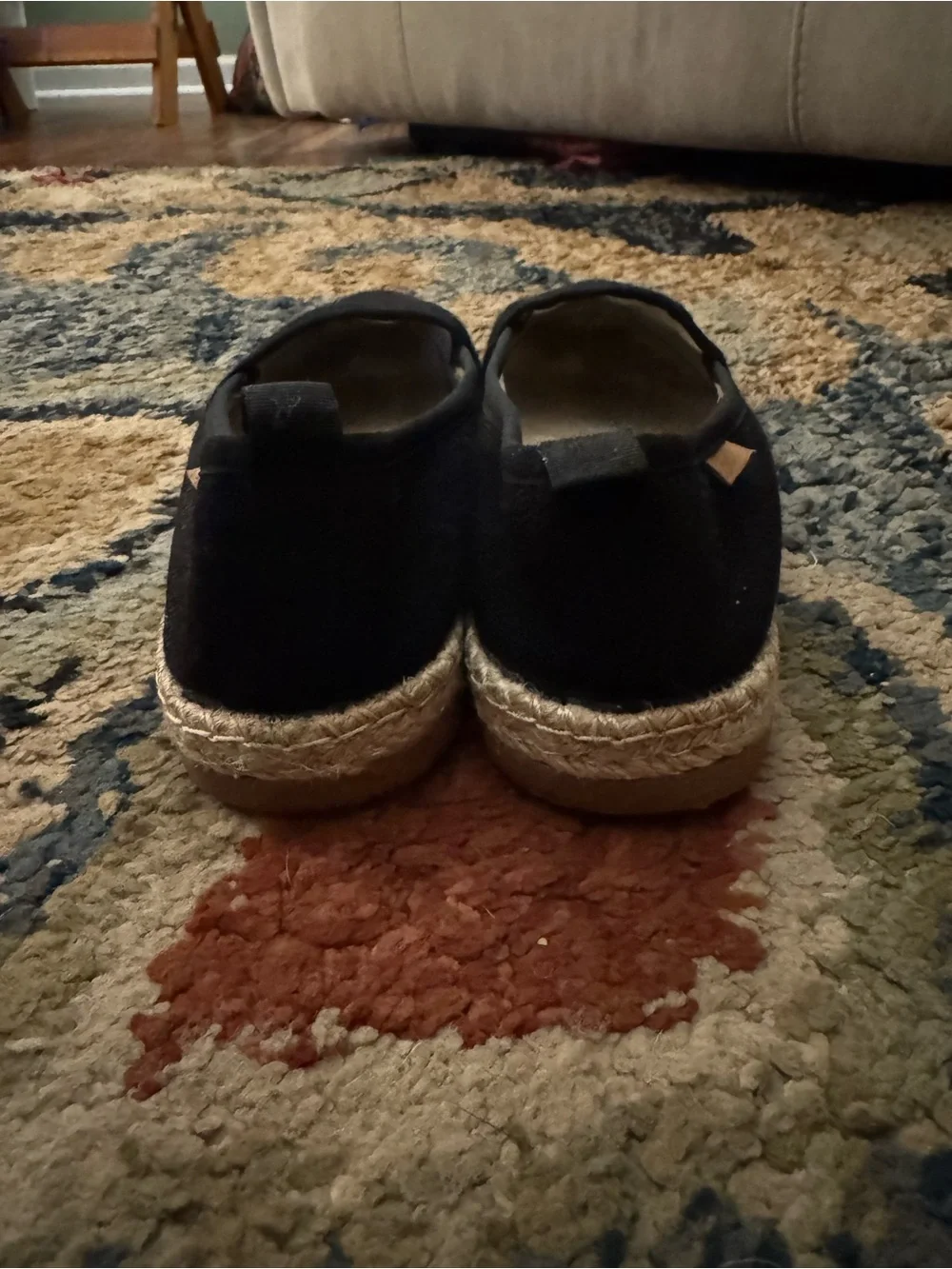 Black Espadrille Flats with Jute Trim
